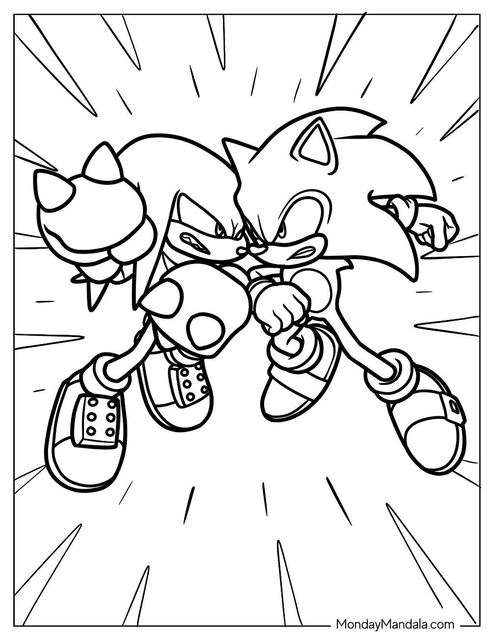 Çocuklar İçin Knuckles Boyama Sayfaları 