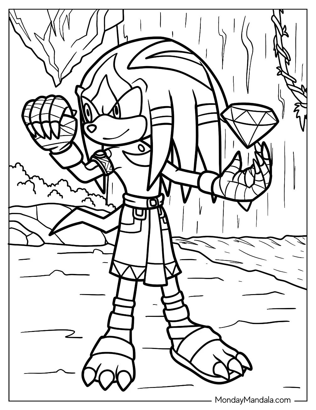 Çocuklar İçin Knuckles Boyama Sayfaları 
