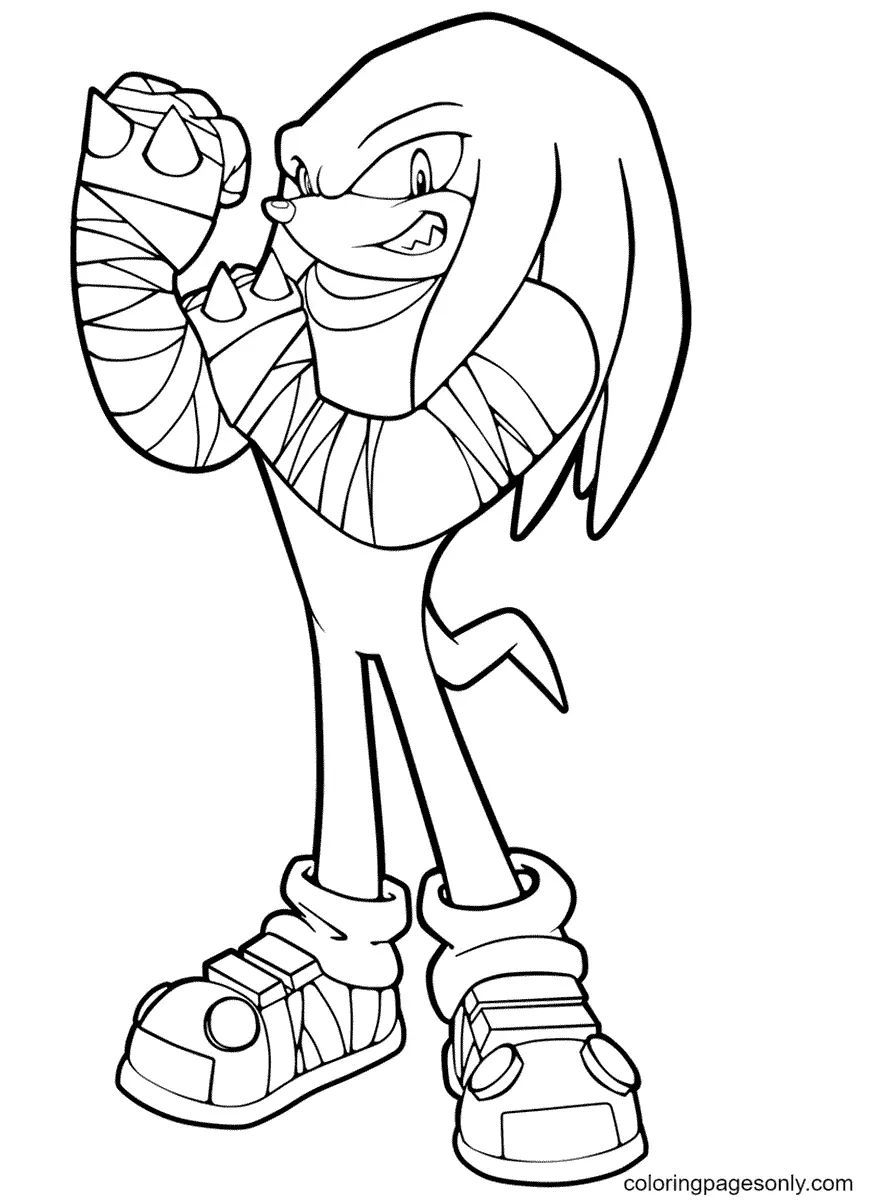 Çocuklar İçin Knuckles Boyama Sayfaları 