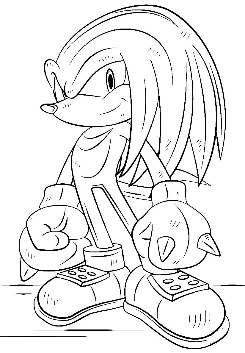 Çocuklar İçin Knuckles Boyama Sayfaları 