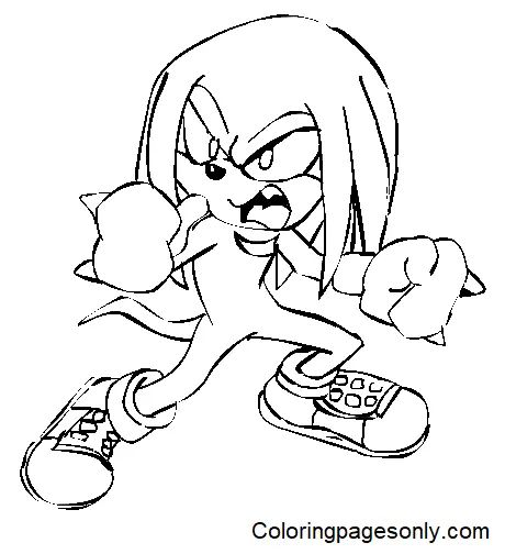 Çocuklar İçin Knuckles Boyama Sayfaları 