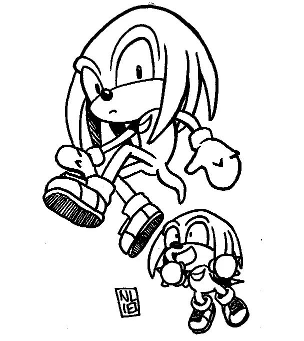Çocuklar İçin Knuckles Boyama Sayfaları 