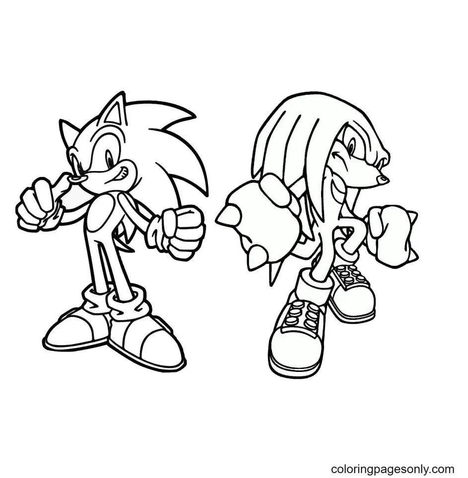 Çocuklar İçin Knuckles Boyama Sayfaları 