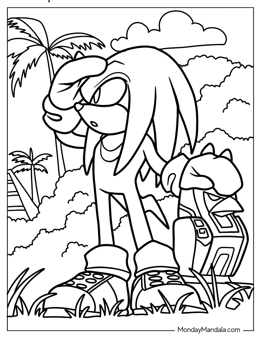 Çocuklar İçin Knuckles Boyama Sayfaları 