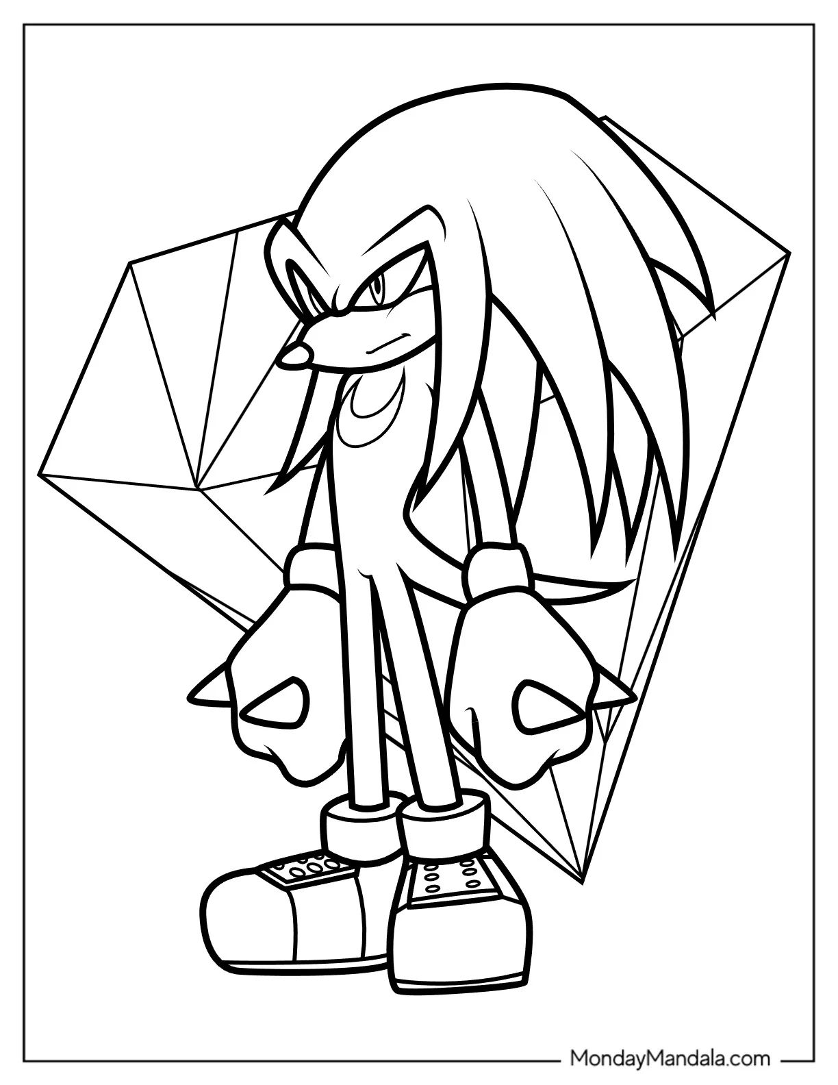 Çocuklar İçin Knuckles Boyama Sayfaları 