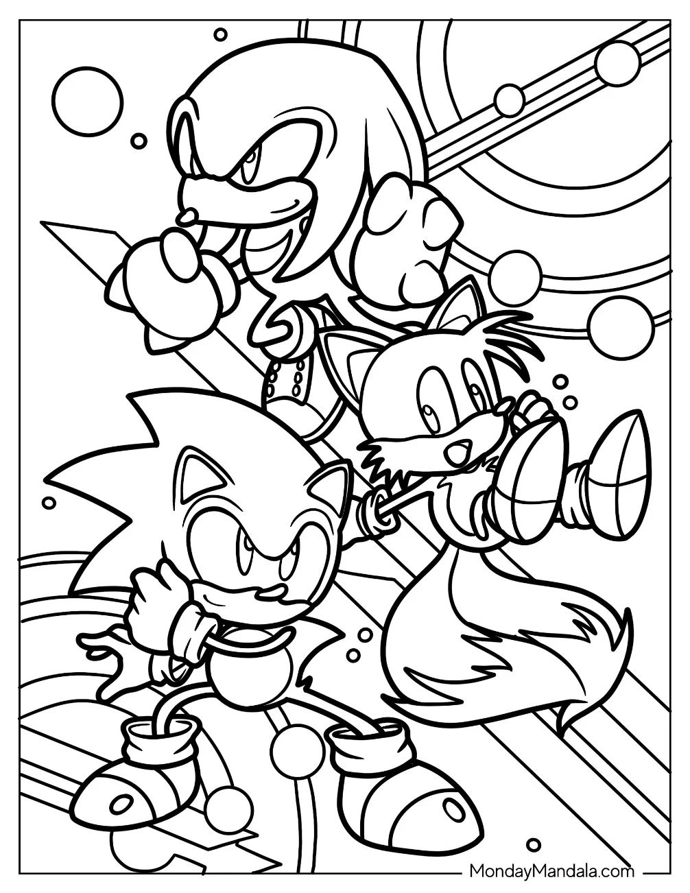 Çocuklar İçin Knuckles Boyama Sayfaları 