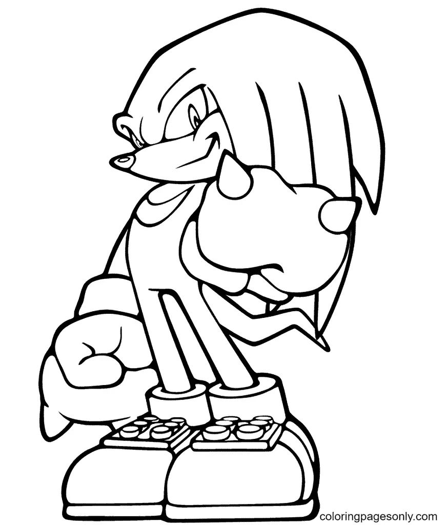 Çocuklar İçin Knuckles Boyama Sayfaları 