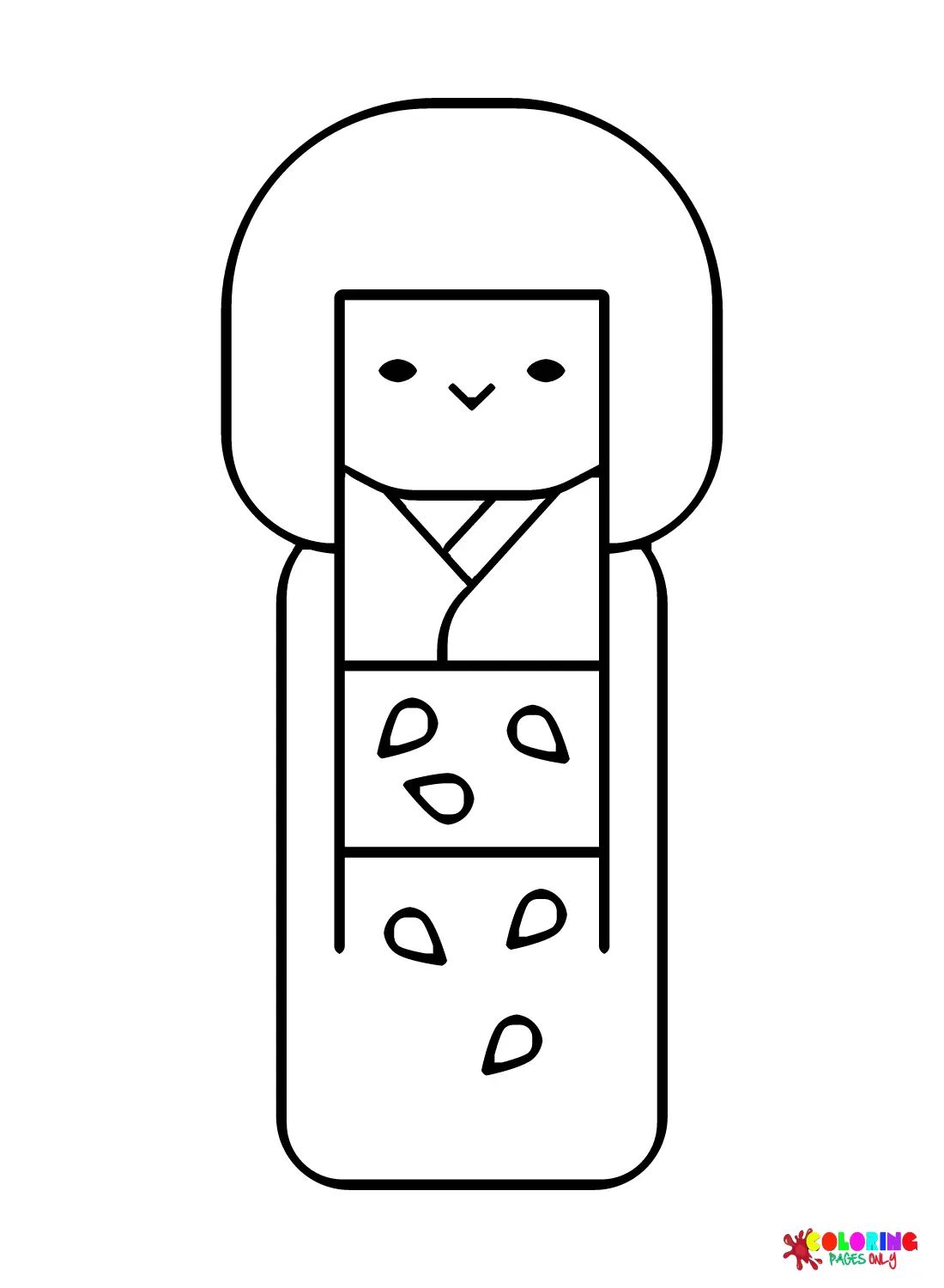 Çocuklar İçin Kokeshi Doll Boyama Sayfaları 