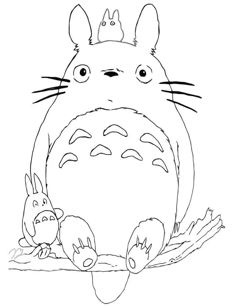 Çocuklar İçin Komşum Totoro Boyama Sayfaları 