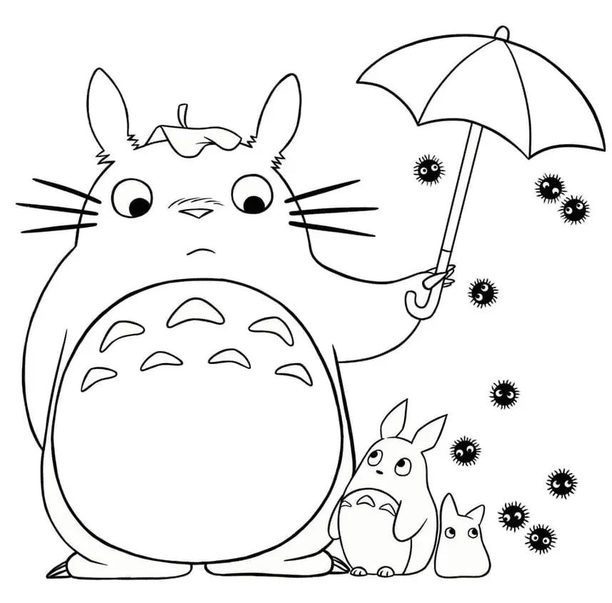 Çocuklar İçin Komşum Totoro Boyama Sayfaları 