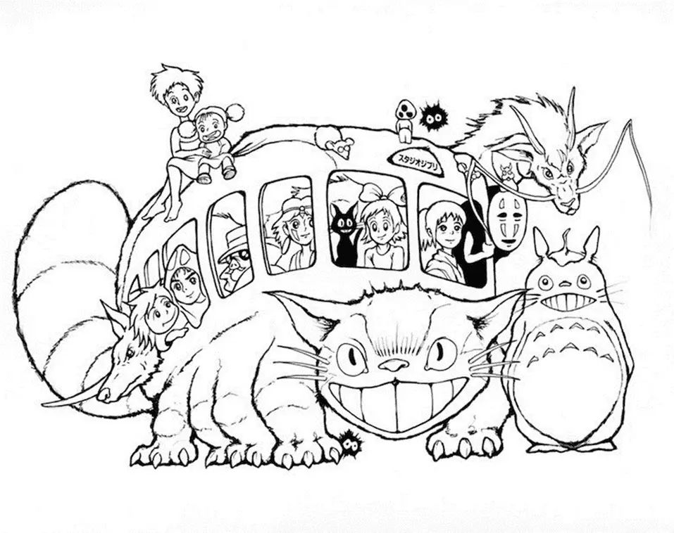 Çocuklar İçin Komşum Totoro Boyama Sayfaları 