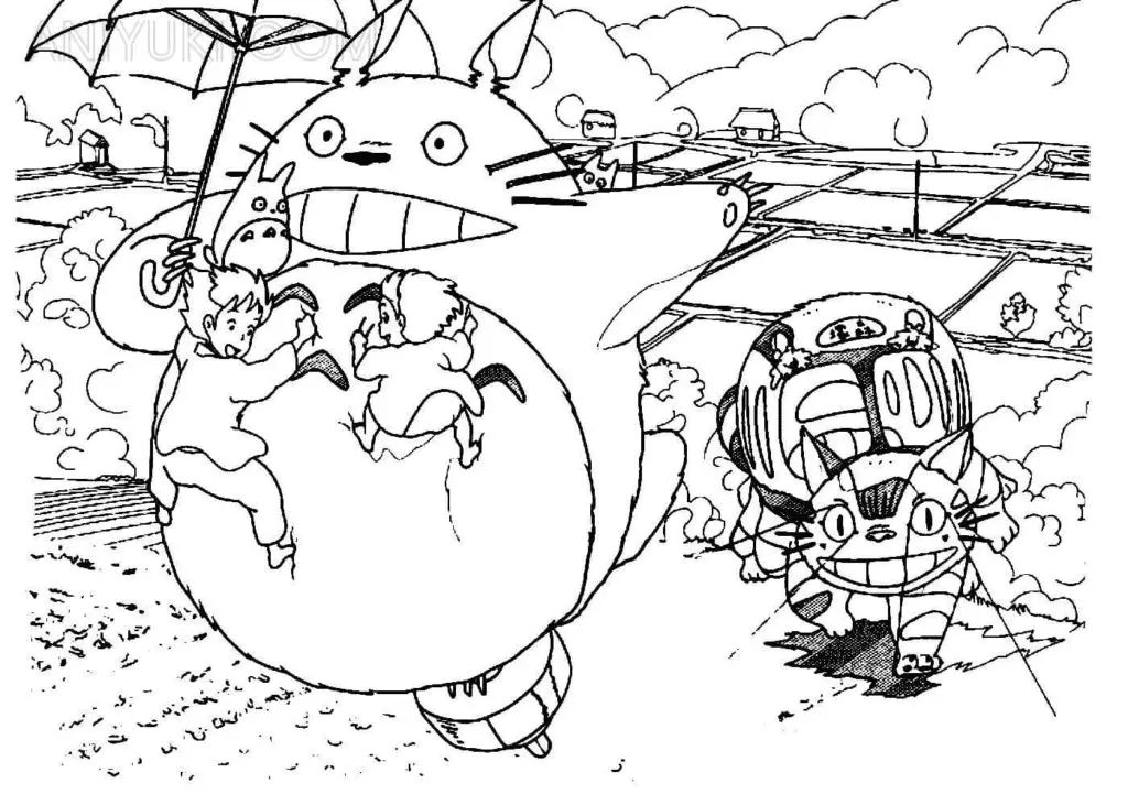 Çocuklar İçin Komşum Totoro Boyama Sayfaları 