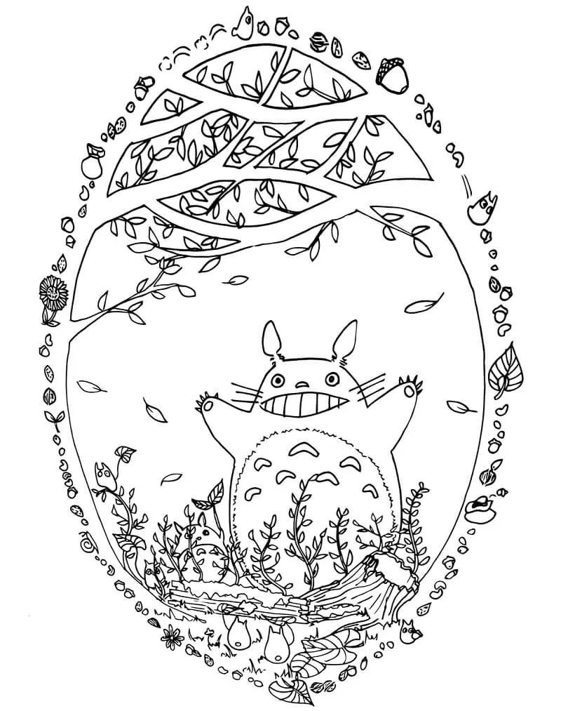 Çocuklar İçin Komşum Totoro Boyama Sayfaları 