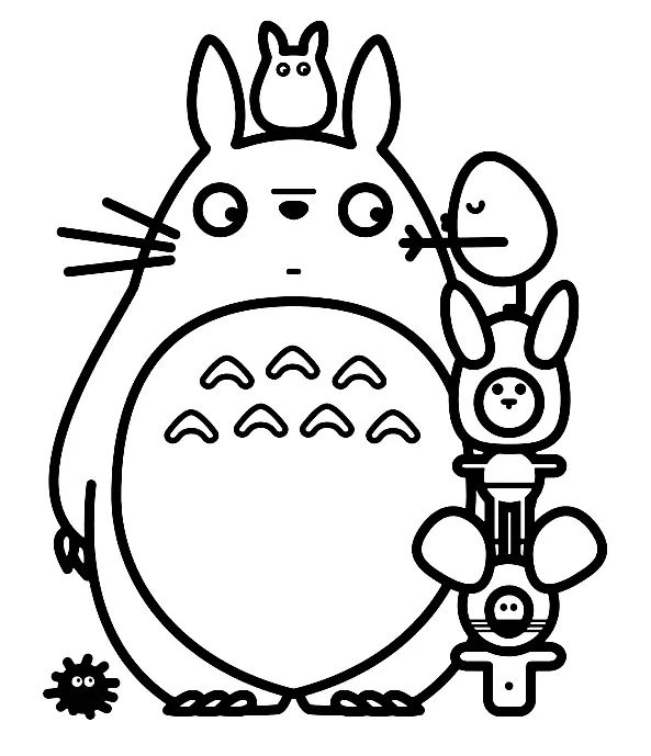 Çocuklar İçin Komşum Totoro Boyama Sayfaları 
