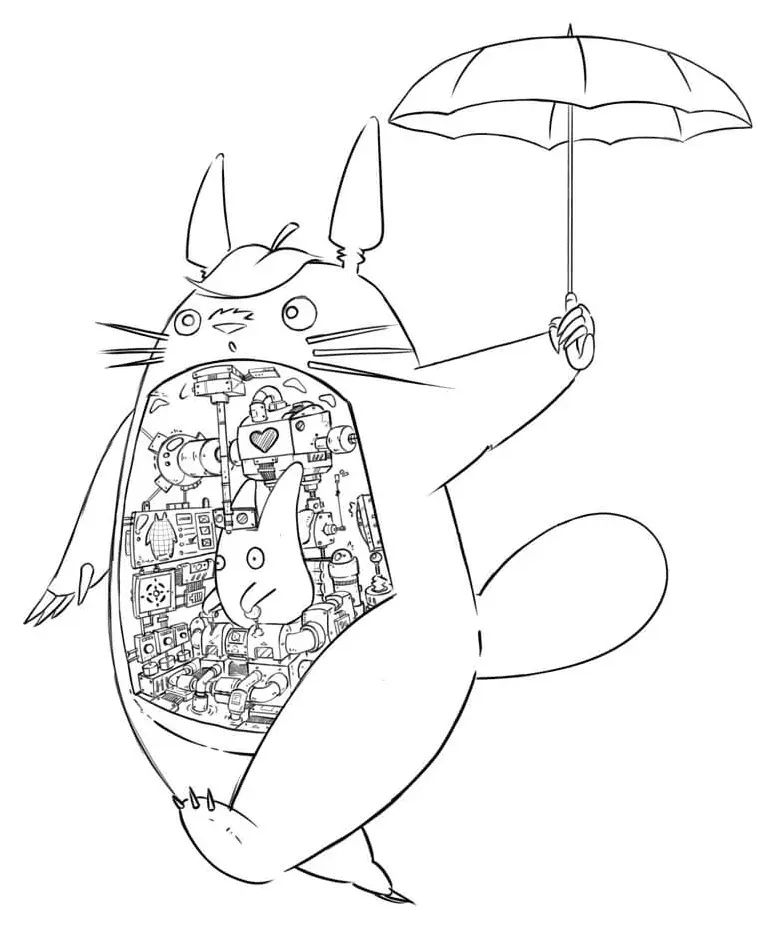Çocuklar İçin Komşum Totoro Boyama Sayfaları 