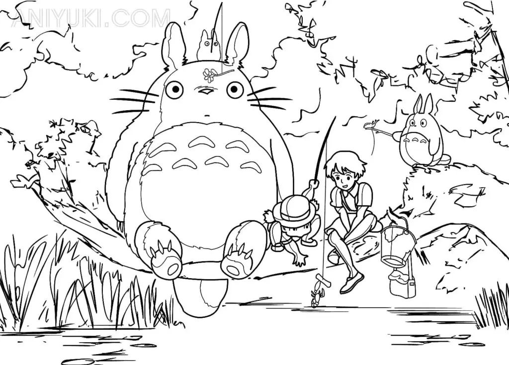 Çocuklar İçin Komşum Totoro Boyama Sayfaları 