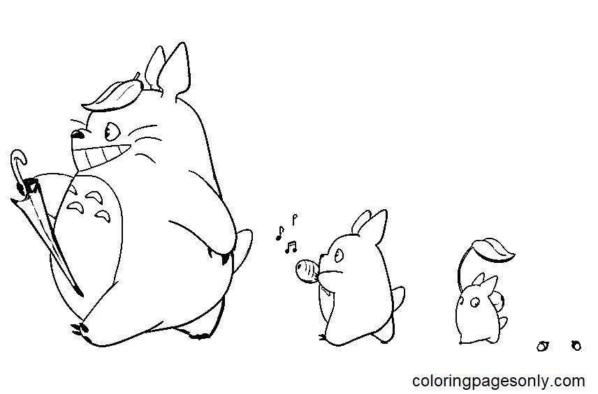 Çocuklar İçin Komşum Totoro Boyama Sayfaları 