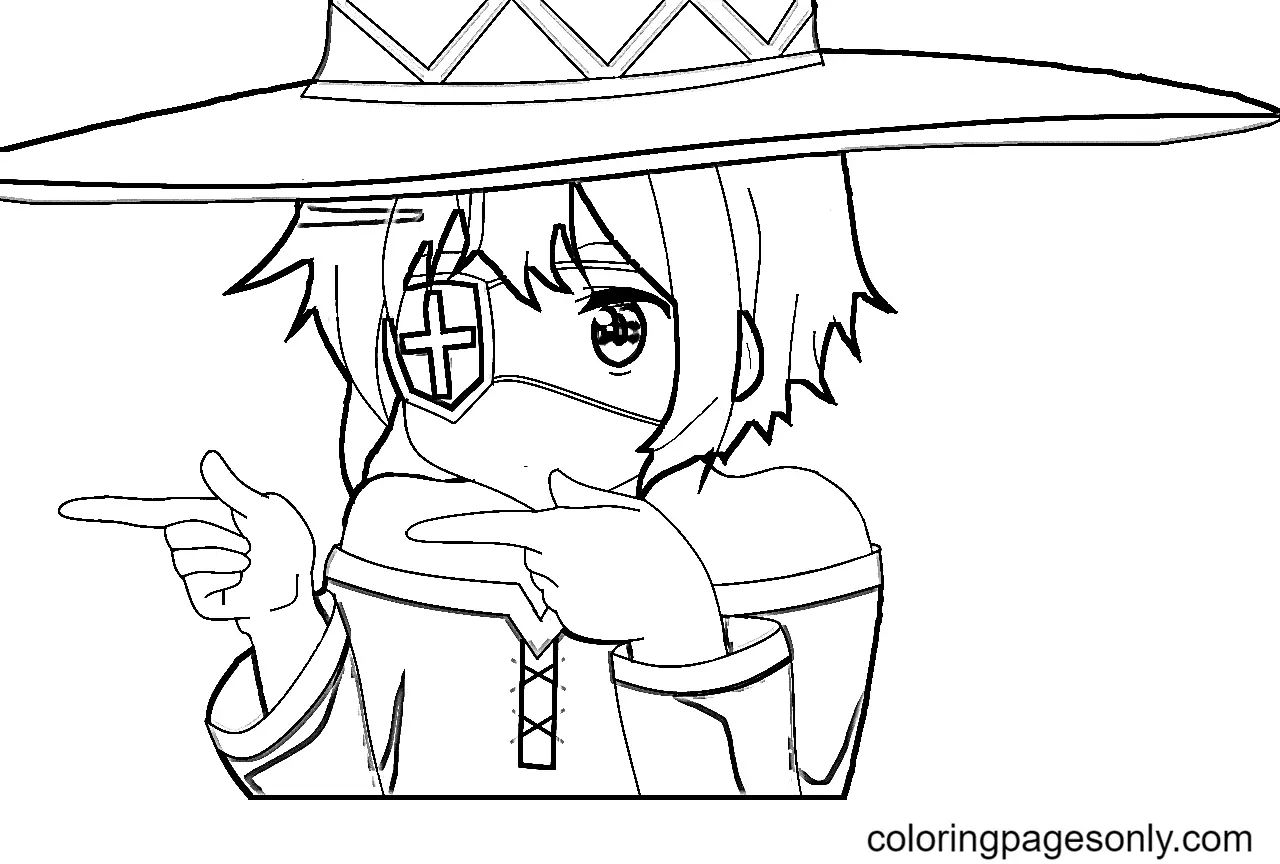 Çocuklar İçin Konosuba Boyama Sayfaları 