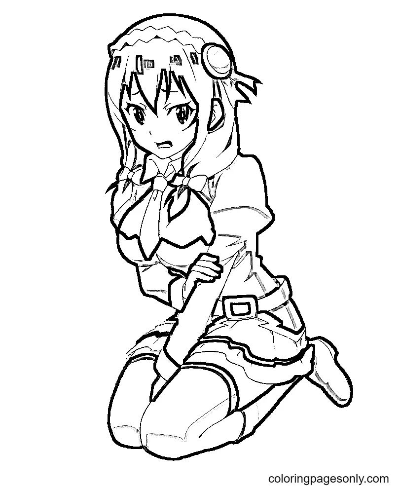 Çocuklar İçin Konosuba Boyama Sayfaları 