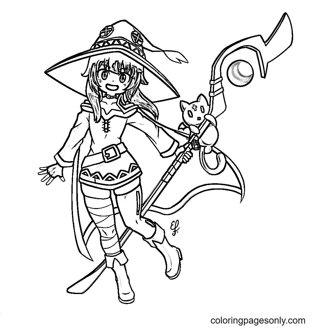 Çocuklar İçin Konosuba Boyama Sayfaları 