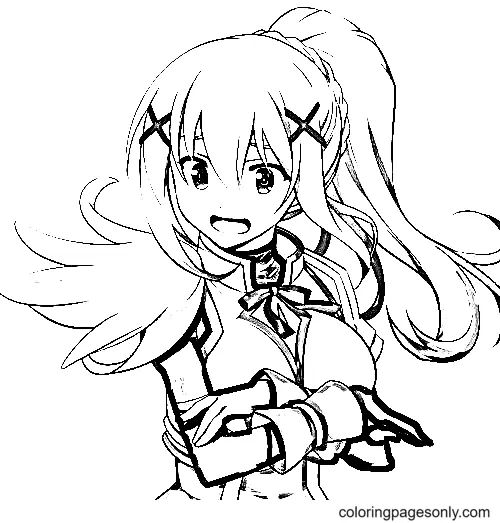Çocuklar İçin Konosuba Boyama Sayfaları 