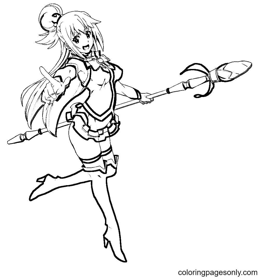 Çocuklar İçin Konosuba Boyama Sayfaları 
