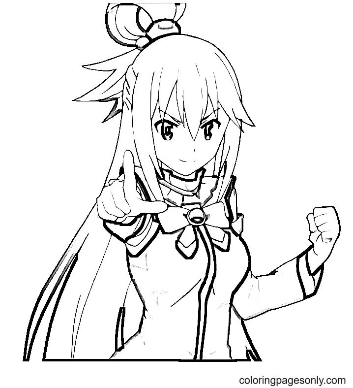 Çocuklar İçin Konosuba Boyama Sayfaları 