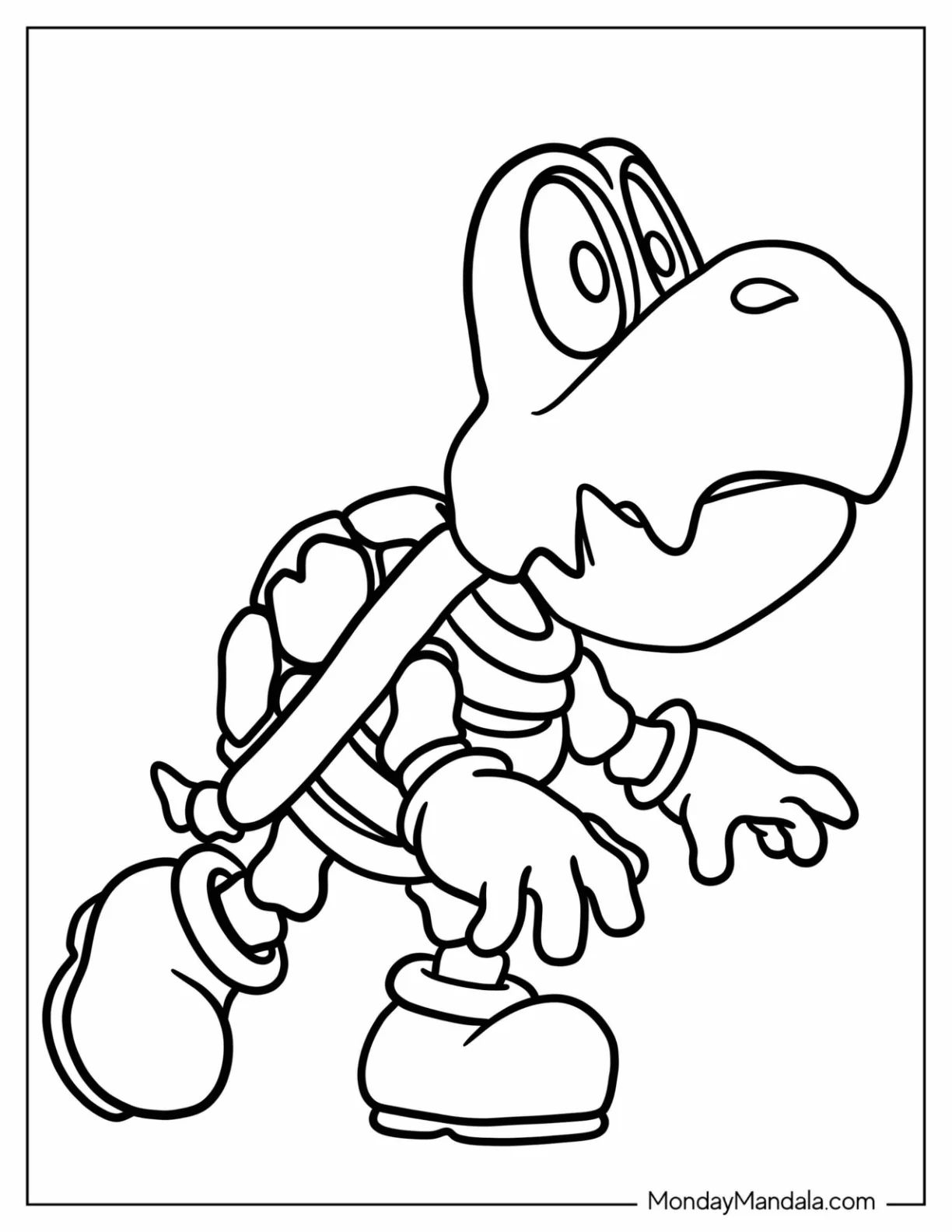 Çocuklar İçin Koopa Troopa Boyama Sayfaları 