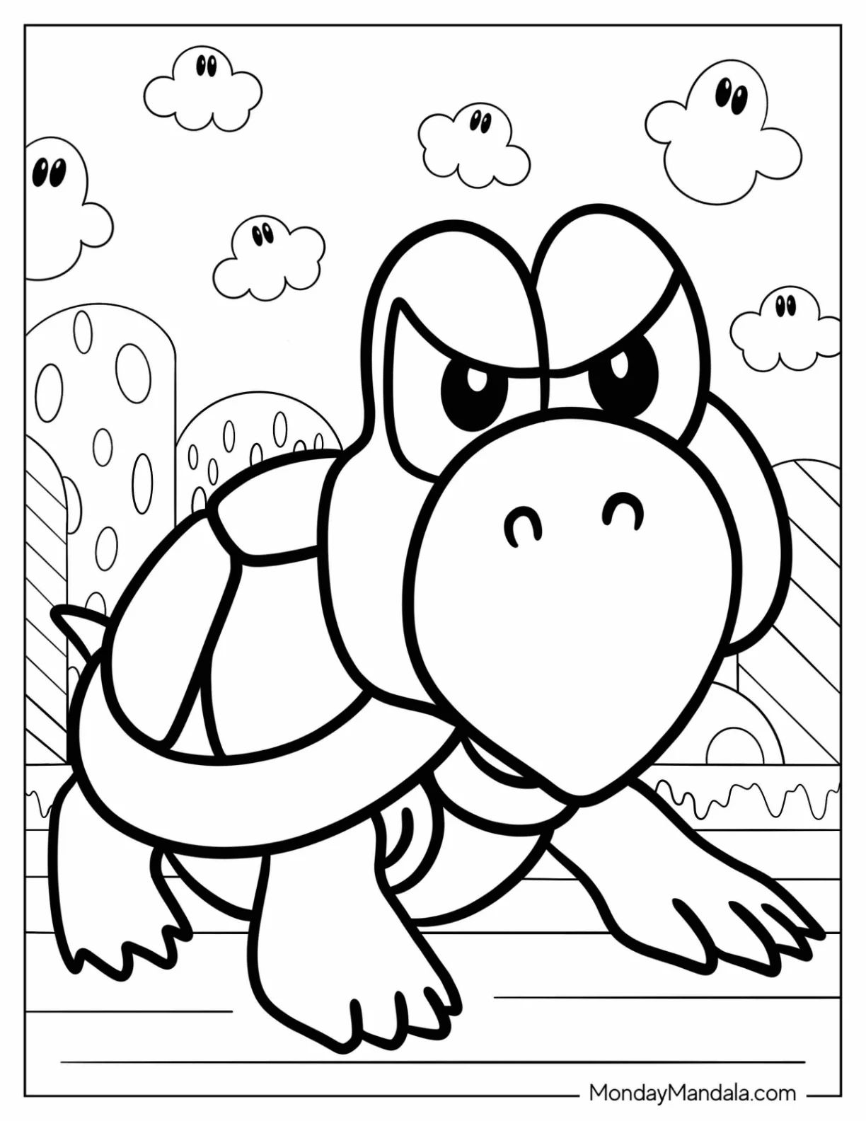 Çocuklar İçin Koopa Troopa Boyama Sayfaları 