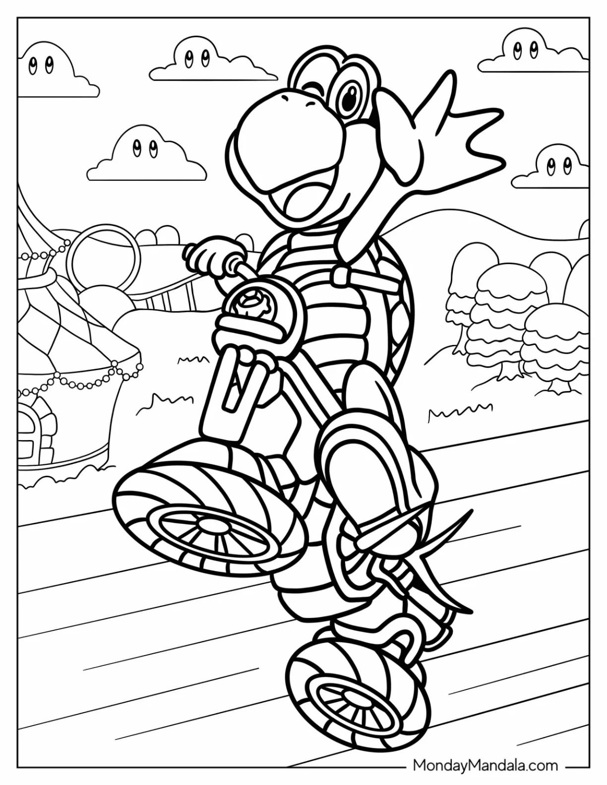 Çocuklar İçin Koopa Troopa Boyama Sayfaları 