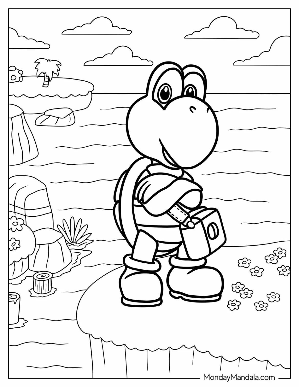Çocuklar İçin Koopa Troopa Boyama Sayfaları 
