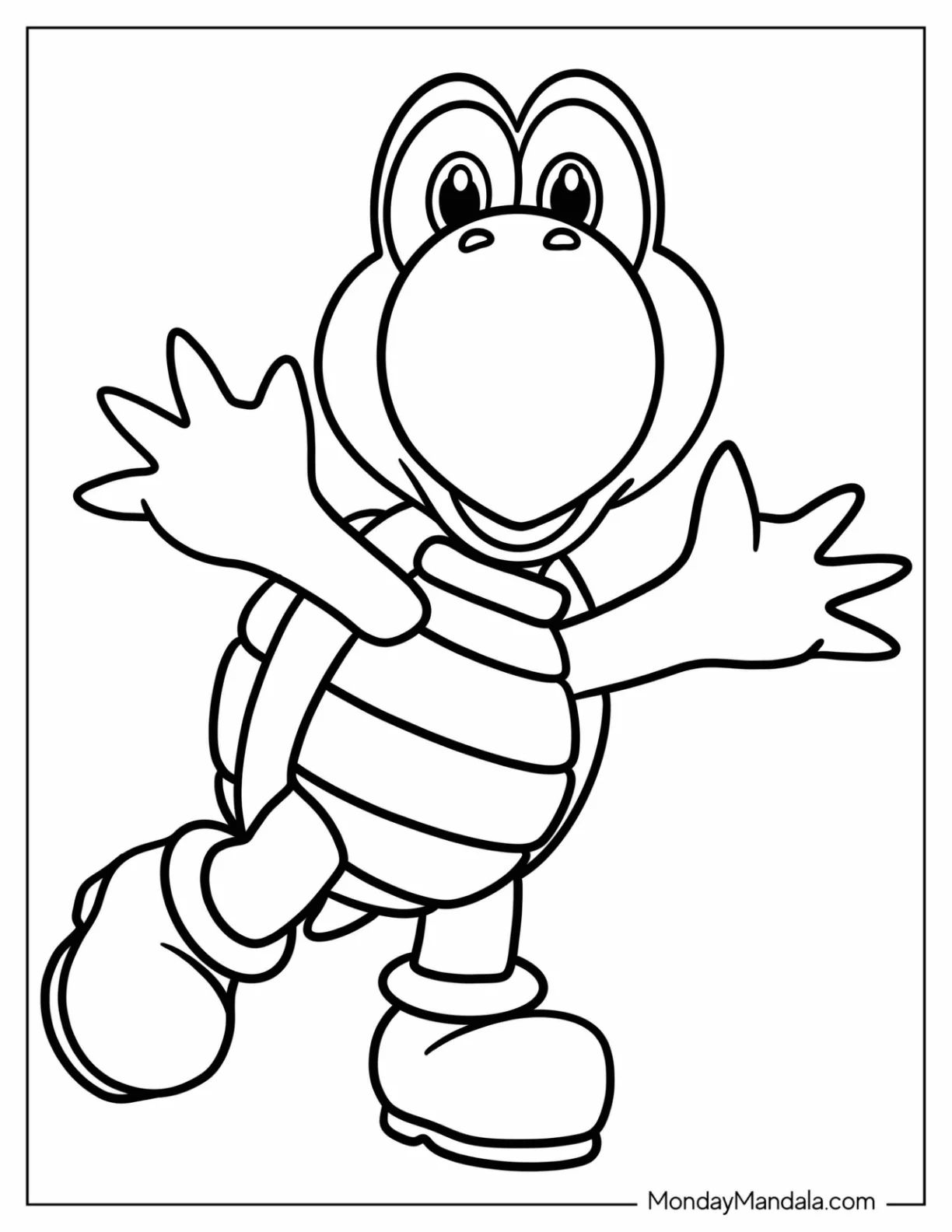 Çocuklar İçin Koopa Troopa Boyama Sayfaları 