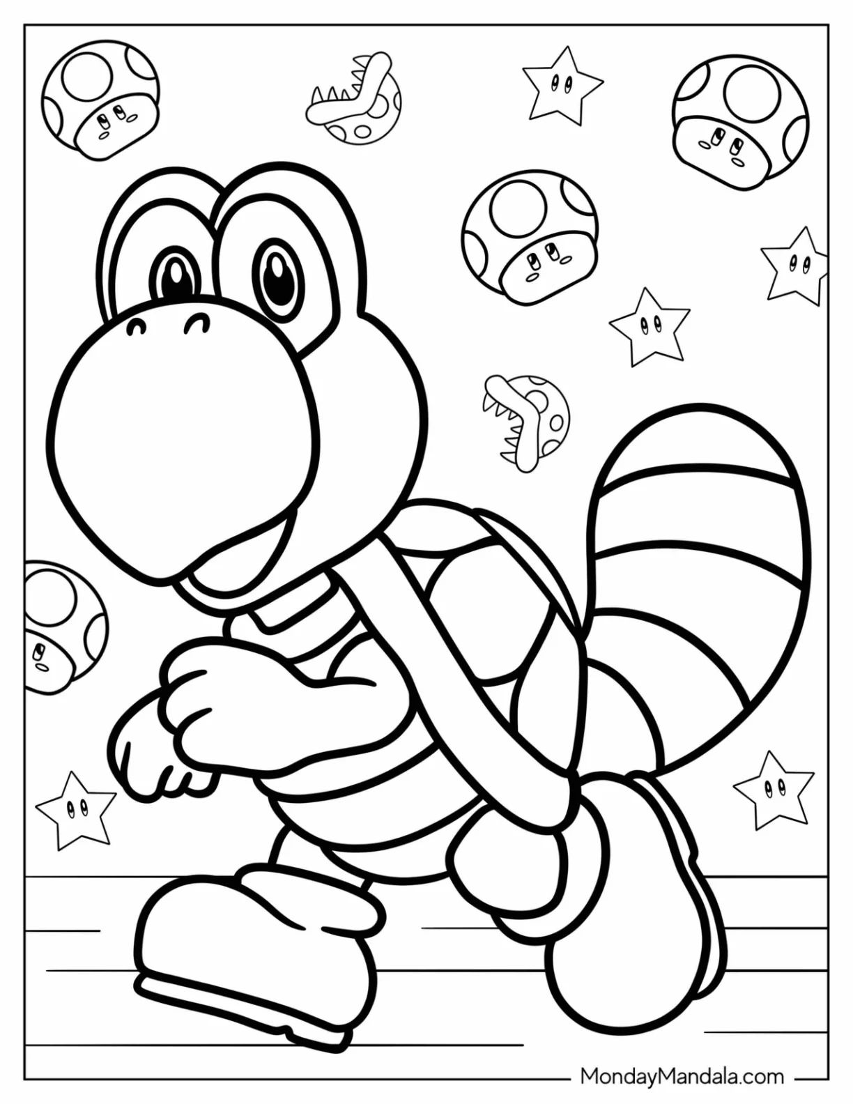 Çocuklar İçin Koopa Troopa Boyama Sayfaları 