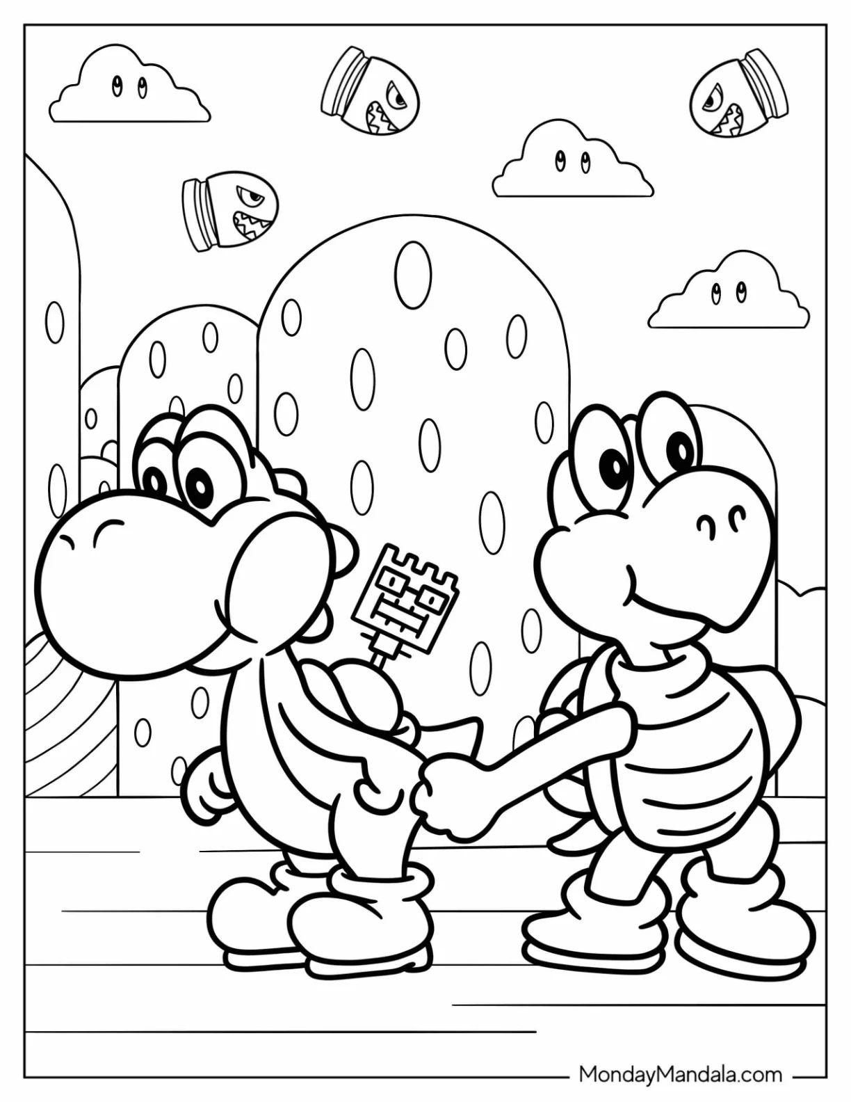 Çocuklar İçin Koopa Troopa Boyama Sayfaları 