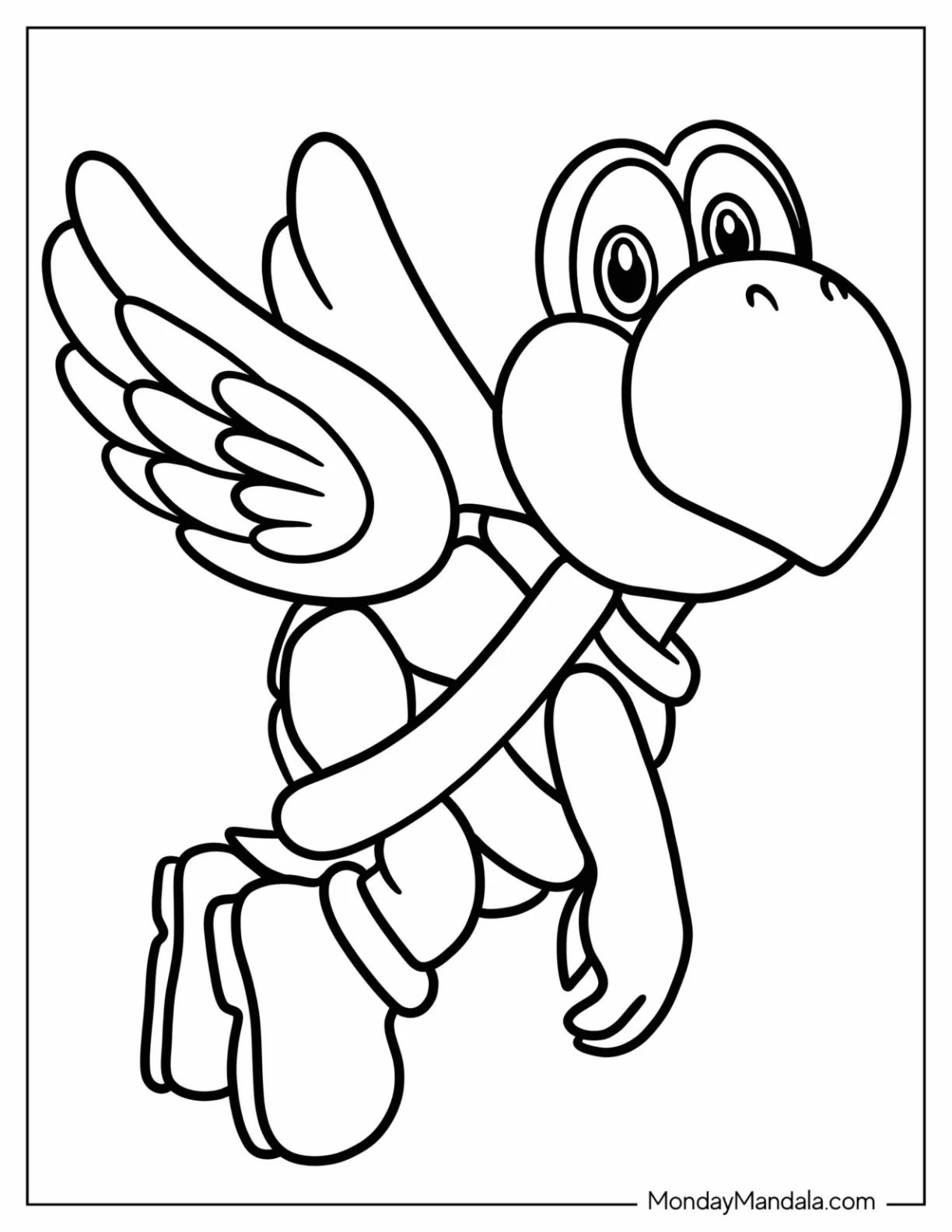 Çocuklar İçin Koopa Troopa Boyama Sayfaları 