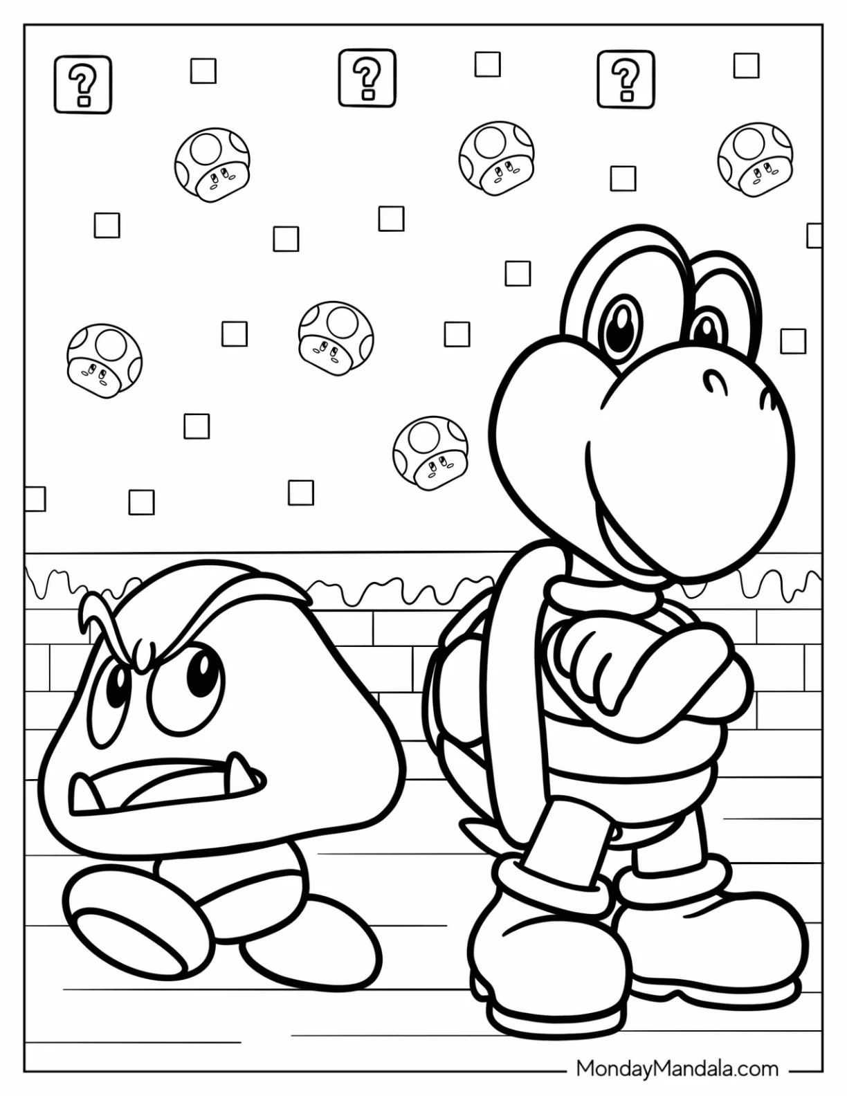 Çocuklar İçin Koopa Troopa Boyama Sayfaları 