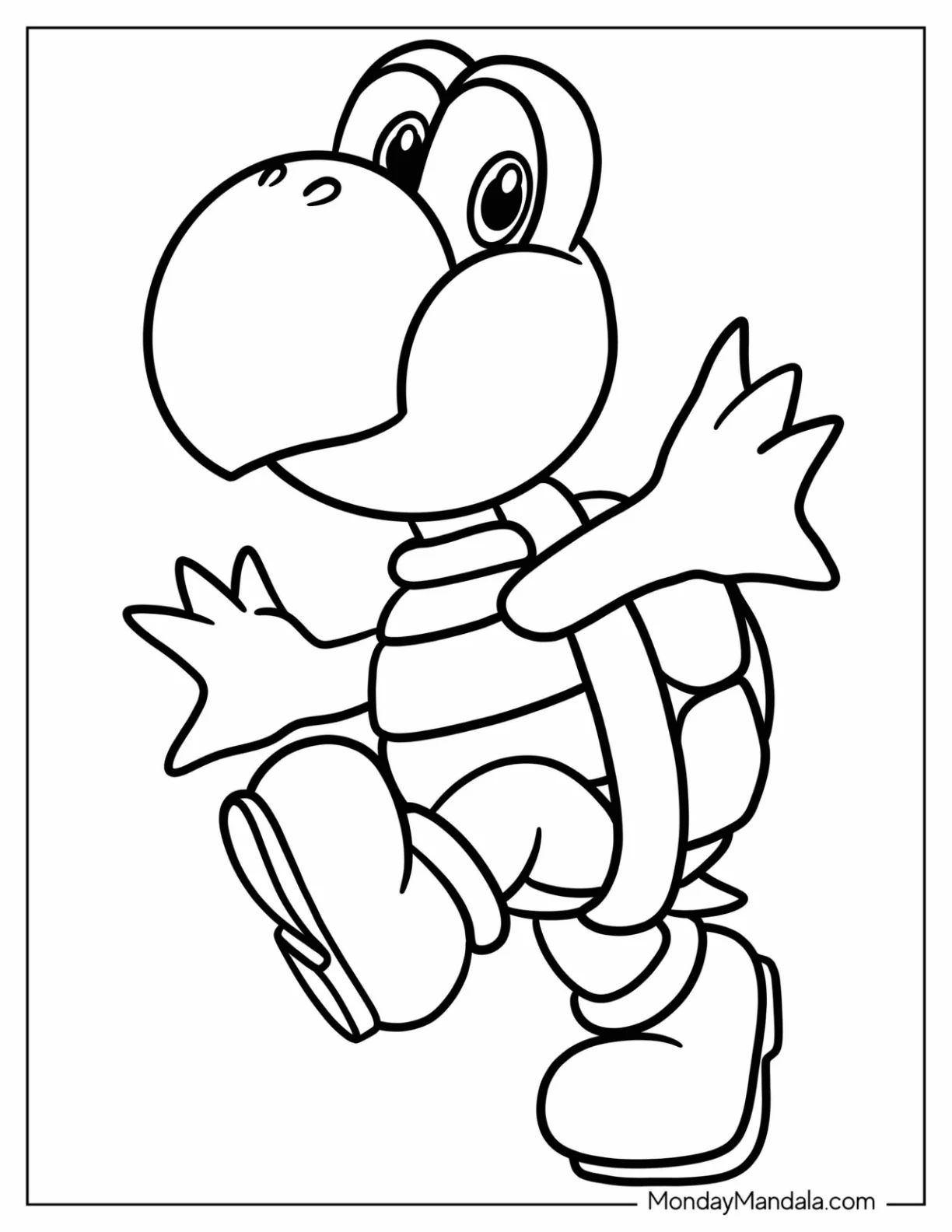 Çocuklar İçin Koopa Troopa Boyama Sayfaları 