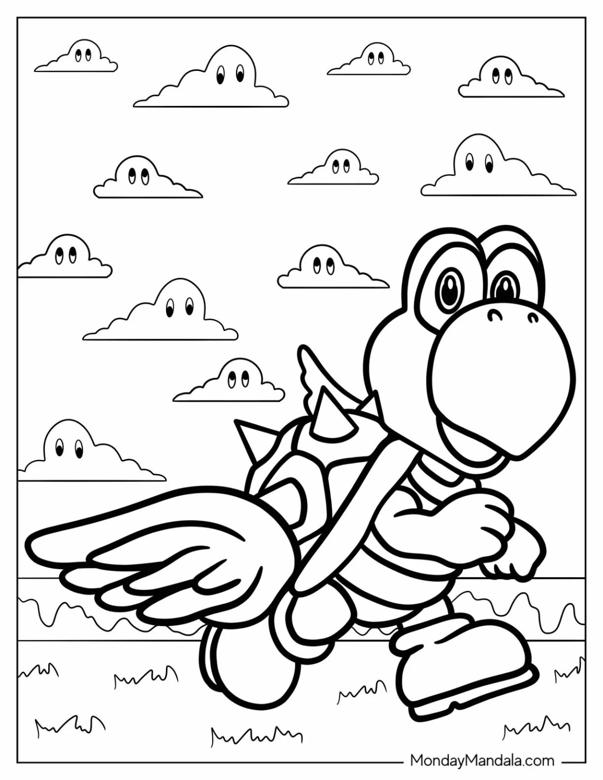 Çocuklar İçin Koopa Troopa Boyama Sayfaları 