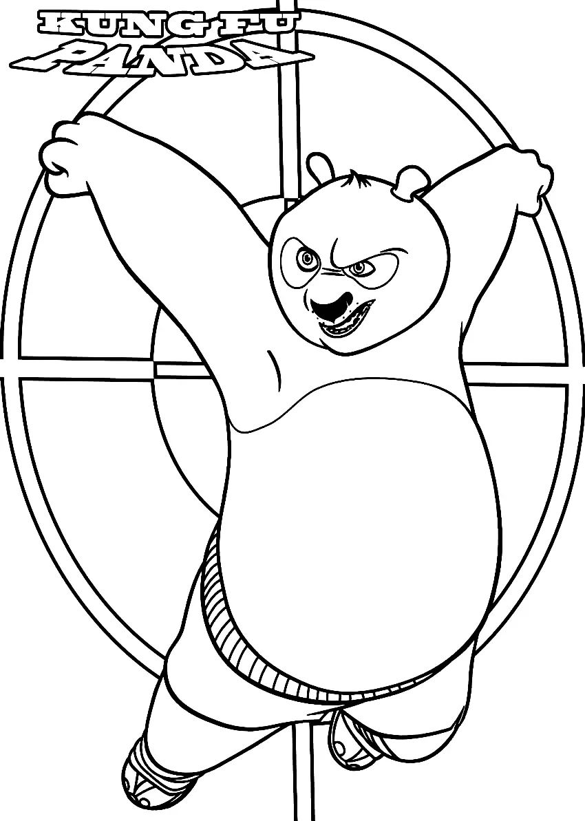 Çocuklar İçin Kung Fu Panda Boyama Sayfaları 