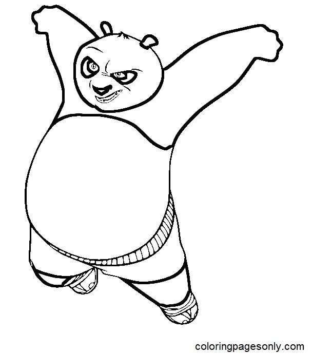 Çocuklar İçin Kung Fu Panda Boyama Sayfaları 