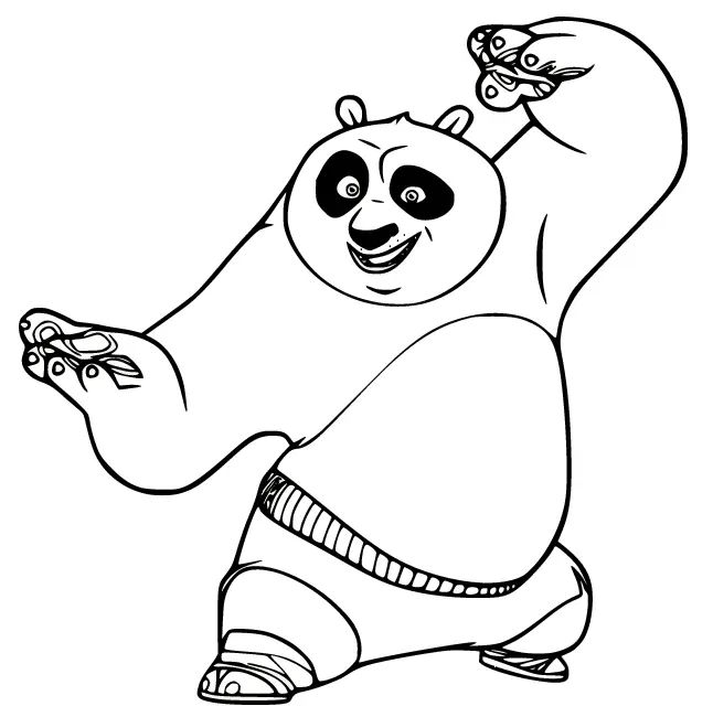Çocuklar İçin Kung Fu Panda Boyama Sayfaları 