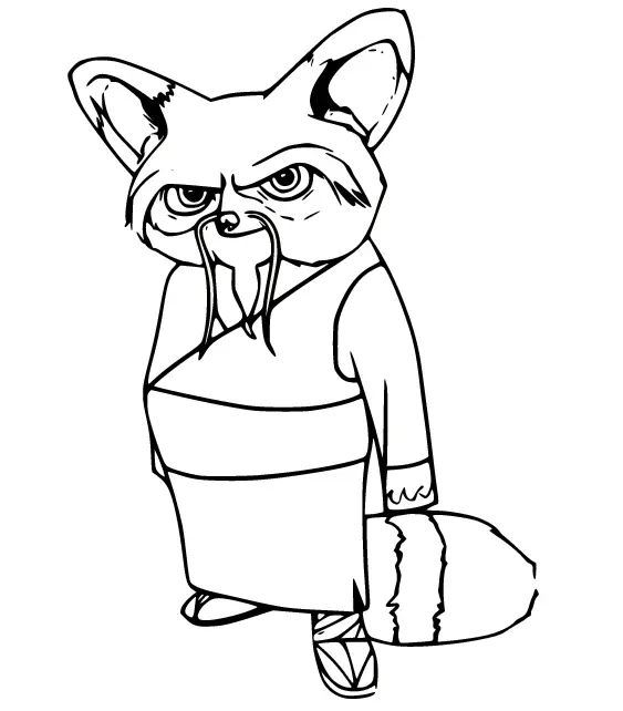 Çocuklar İçin Kung Fu Panda Boyama Sayfaları 