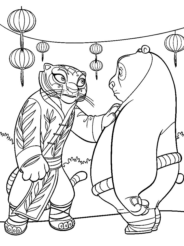 Çocuklar İçin Kung Fu Panda Boyama Sayfaları 