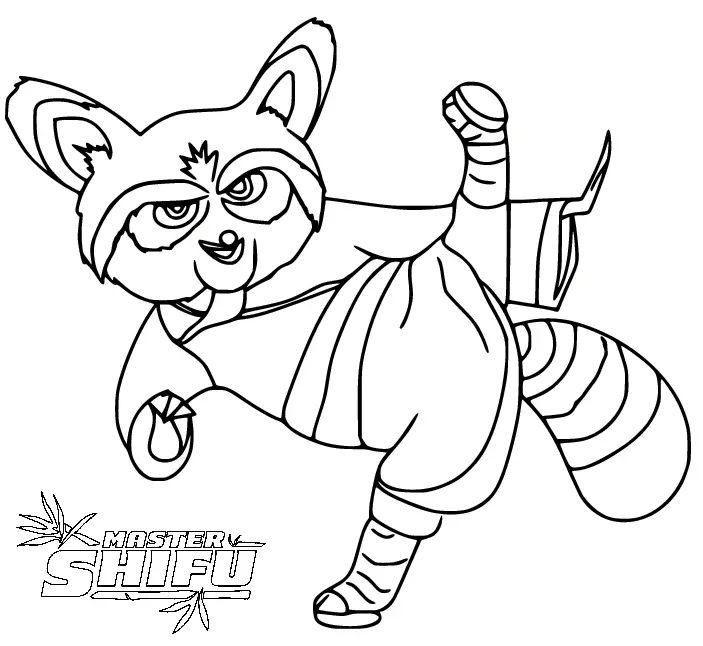 Çocuklar İçin Kung Fu Panda Boyama Sayfaları 