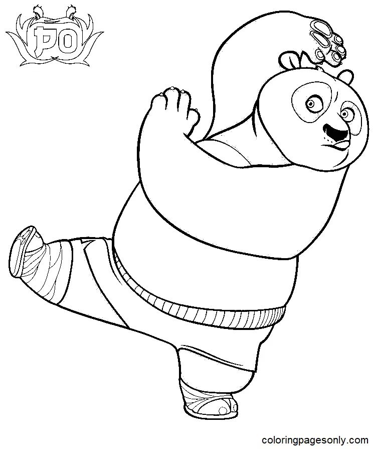 Çocuklar İçin Kung Fu Panda Boyama Sayfaları 