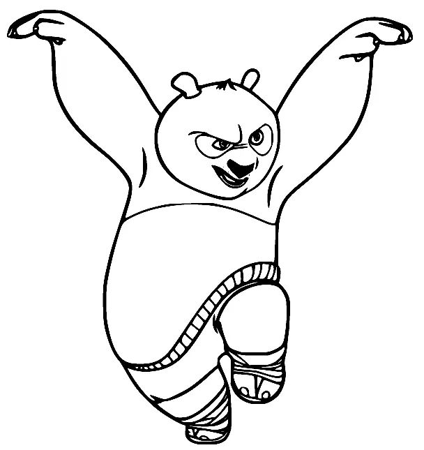 Çocuklar İçin Kung Fu Panda Boyama Sayfaları 
