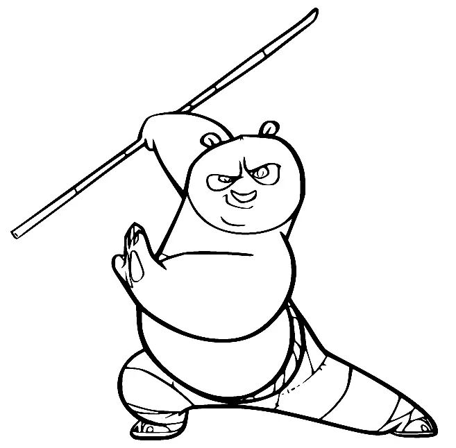 Çocuklar İçin Kung Fu Panda Boyama Sayfaları 