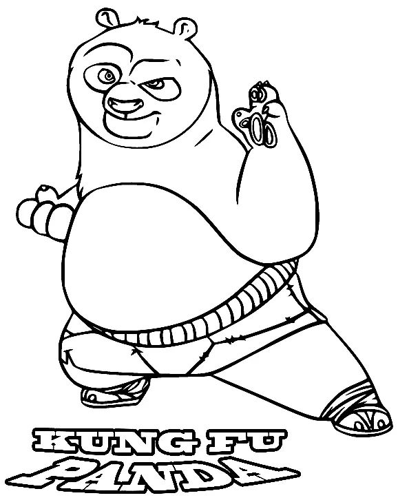 Çocuklar İçin Kung Fu Panda Boyama Sayfaları 