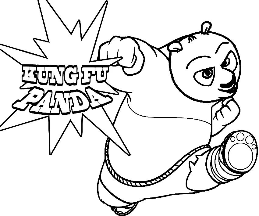 Çocuklar İçin Kung Fu Panda Boyama Sayfaları 