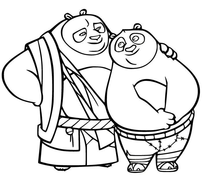 Çocuklar İçin Kung Fu Panda Boyama Sayfaları 